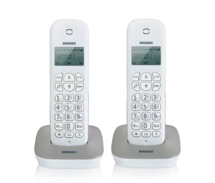 BRONDI TELEFONO CORDLESS DIGITAL GALA TWIN BIANCO/GRIGIO