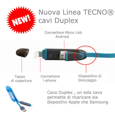 TECNO CAVO IBRIDO APPLE/USB  TC-122