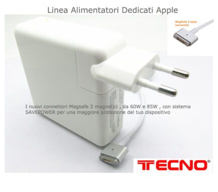 TECNO ALIMENTATORE PER APPLE MAGSAFE 2 85W 18.5V 4.6A