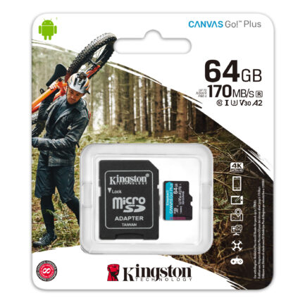 KINGSTON MICRO SD 64GB CL10 CANVAS GO PLUS SDCG3/64GB