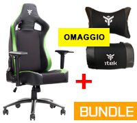 itek Gaming Chair SCOUT PM30 Verde con cuscini lombare e cervicale in omaggio