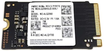 SAMSUNG SOLID STATE DRIVE SSD 256GB M.2 MINI NVME MZALQ256HBJD-00BL2