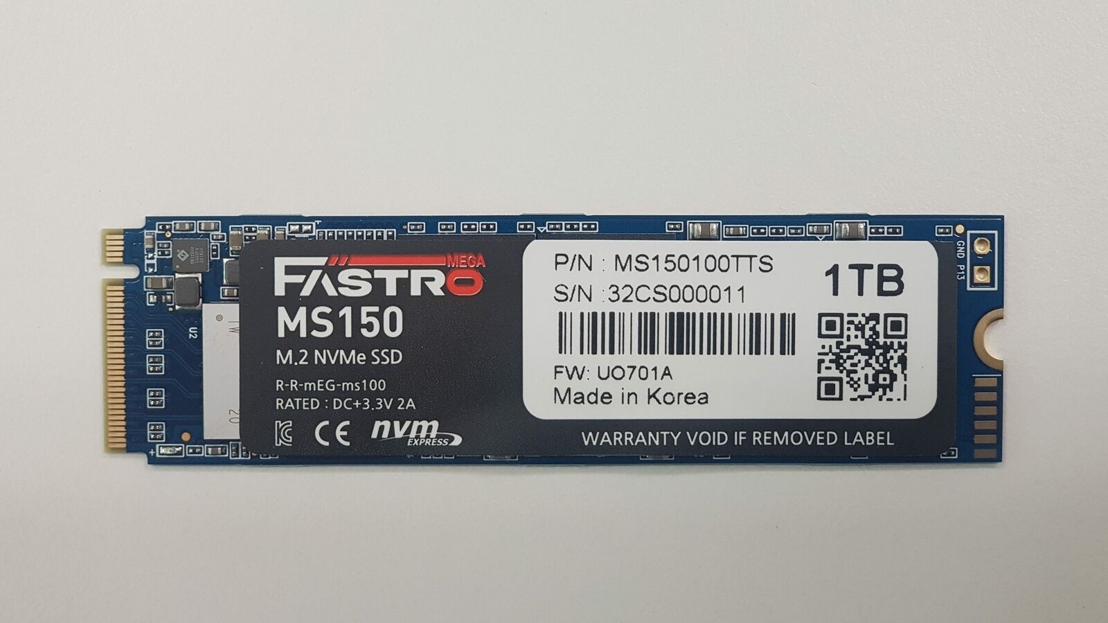 MEGA FASTRO SOLID STATE DRIVE SSD 1TB M.2 NVME MS150100TTS