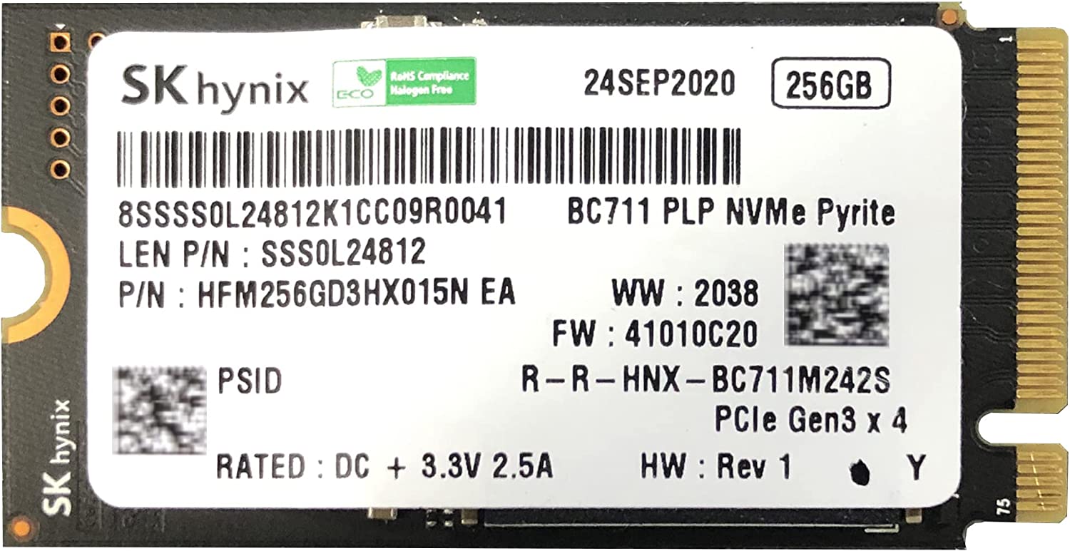 SKHYNIX SOLID STATE DRIVE SSD 256GB M.2 MINI NVME HFM256GD3HX015N-EA